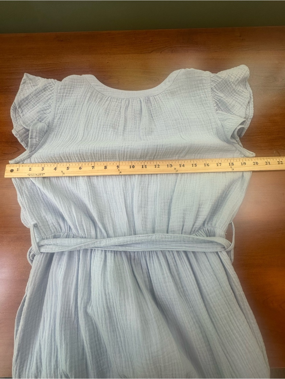 Magaschoni Light Blue Organic Cotton Maxi Dress Sz M Beachy Gauzy Boho Party - Picture 13 of 13